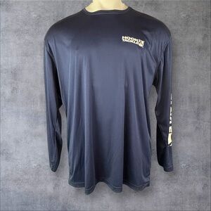 Hook & Tackle Shirt Mens XL Blue Long Sleeve Crew Neck Fishing Tails Up (810)